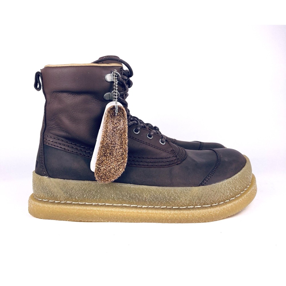 Birkenstock Brown Leather Ankle Boots with Tan Crepe Sole